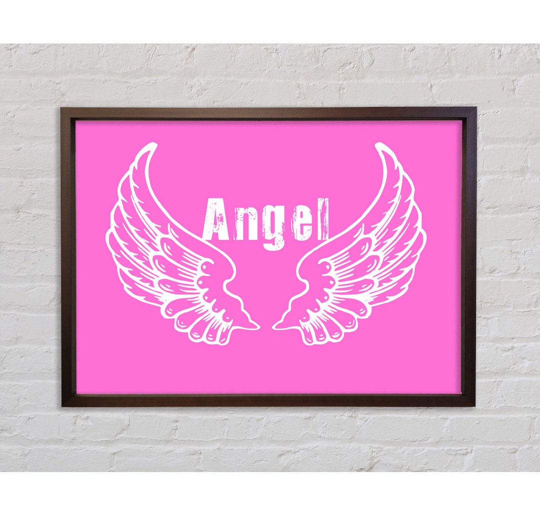 Angel Wings 2 Vivid Pink - Einzelner Bilderrahmen Kunstdrucke auf Leinwand