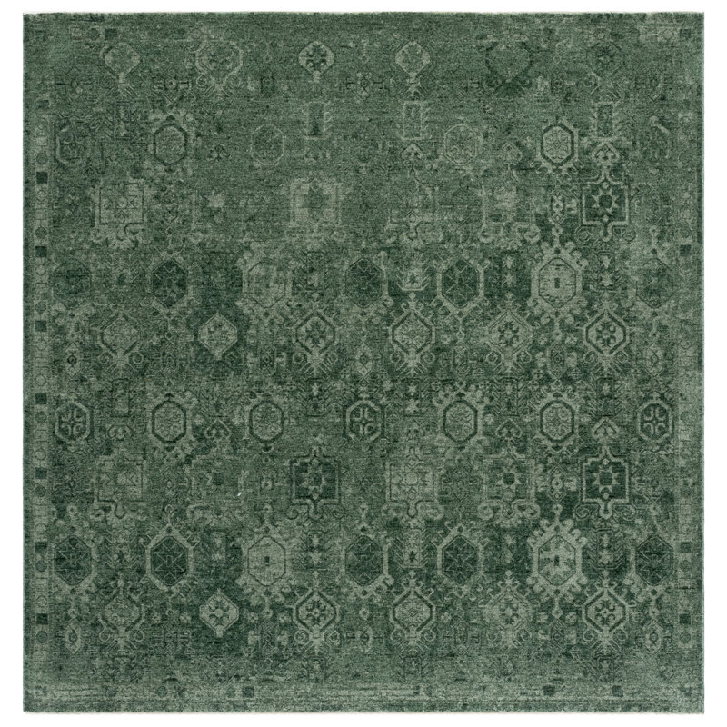 Vitnage Overdye 806 Performance Fabric Oriental Rug, Square 6'7"
