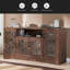 Meuble télé pour téléviseur de 65 pouces et plus, console média rustique avec tablettes de rangement, meuble télé en bois pour le salon-2003230910