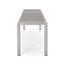 Banc de salle à manger d'extérieur moderne en aluminium avec siège en faux bois, gris et argent