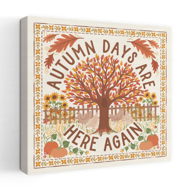 Autumn Days III Abstract Contemporary Sunflower Autumn Tree Art