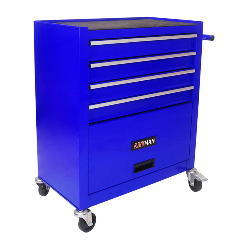 Chariot à outils multifonctionnel avec 4 roulettes, Bleu