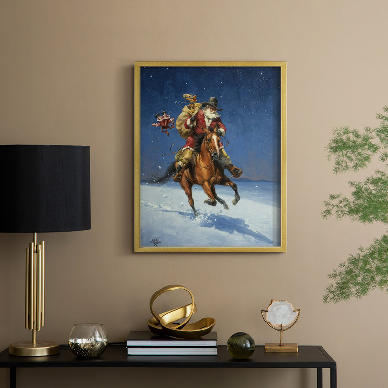«Midnight Rider», reproduction encadrée - bois massif, H 15 po x l 12 po, Doré