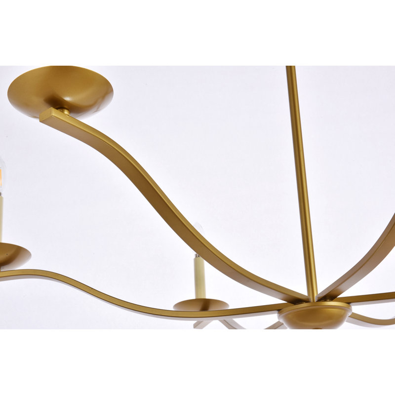 Henton 6 - Light Dimmable Wagon Wheel Chandelier, 20" H x 42" W x 42" D, Brass