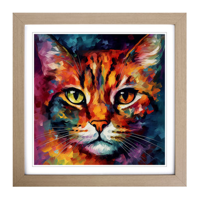 Cat Abstract Art - Framed Print