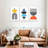 Multicolored Geometric Abstract V Multi Piece Canvas Print-92833270