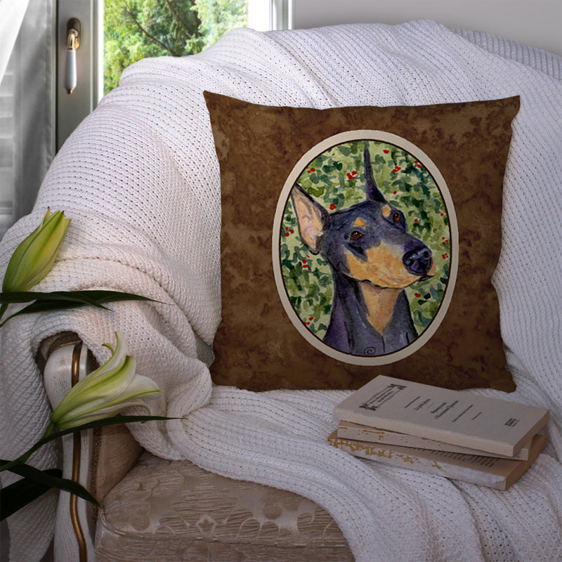Coussin décoratif intérieur/extérieur doberman