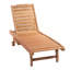 Chaise longue d'extérieur pour piscine, table intégrée, dossier inclinable pour bronzer / bronzer, roulettes, aspect bois rouge
