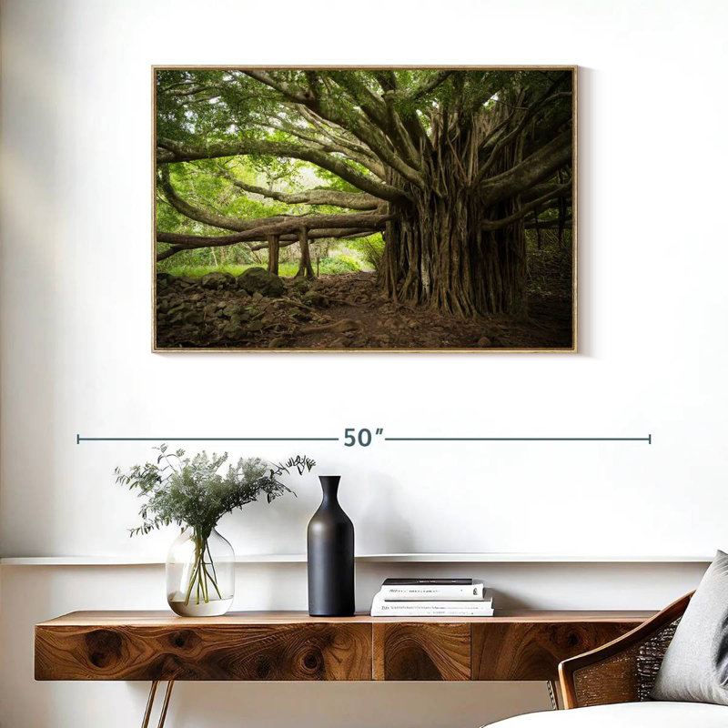 Banyan Tree, Cadre flottant en bois naturel, 37 po x 25 po