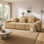 Canapé modulaire sans siège à 3 places, canapé modulaire Cloud avec assise profonde, canapé modulaire moderne à 3 places avec coussins décoratifs Tissu en velours côtelé-1459953775-1459953762