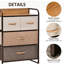 4 commodes - grande capacité de rangement avec tiroirs en tissu pour le vestibule, structure en acier 3 et plateau en bois avec éclairage éblouissant en érable