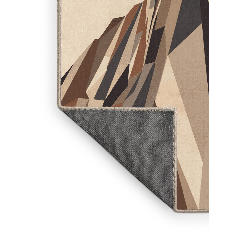 Tapis moelleux moelleux en forme de falaise à motif d'escalade rustique Ellman, 4 x 2