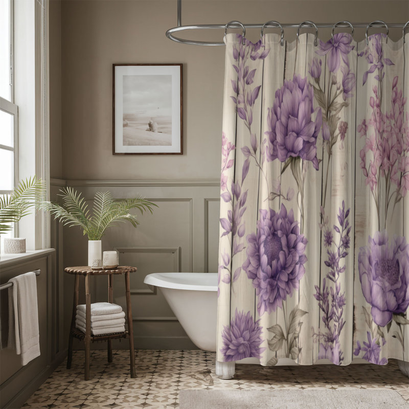 Lavender Moments - Rideau de douche Premium, H 74 po x l 71 po