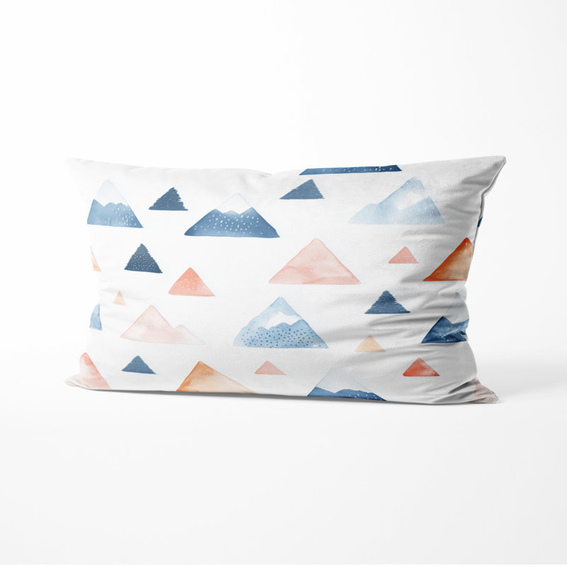 Coussin décoratif géométrique - Coussin à imprimé mini montagnes modernes, H 12 po x l 20 po