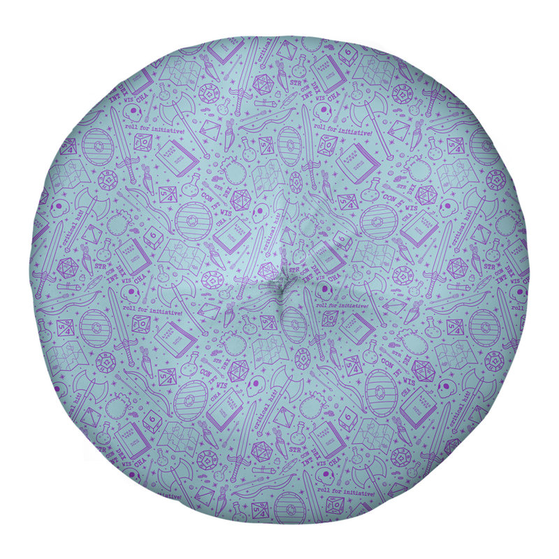 Coussin de sol Katelyn Elizabeth, 30 po x 30 po, Bleu / mauve