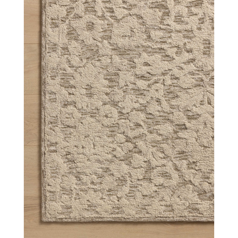 Charlton Home® Galit Stone / Ivory Area Rug, Rectangle 8'6" x 11'6"