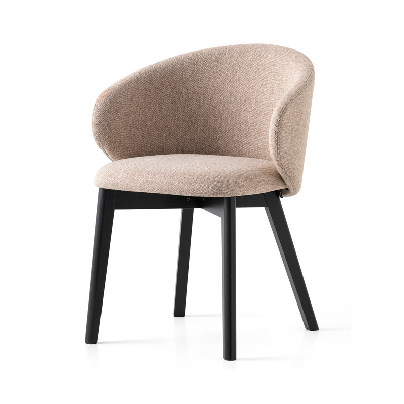 Tuka Upholstered Armchair with Wooden Frame, Graphite, Taupe