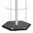 Black And Chrome Glass 4-Shelf Curio Cabinet-2142921066