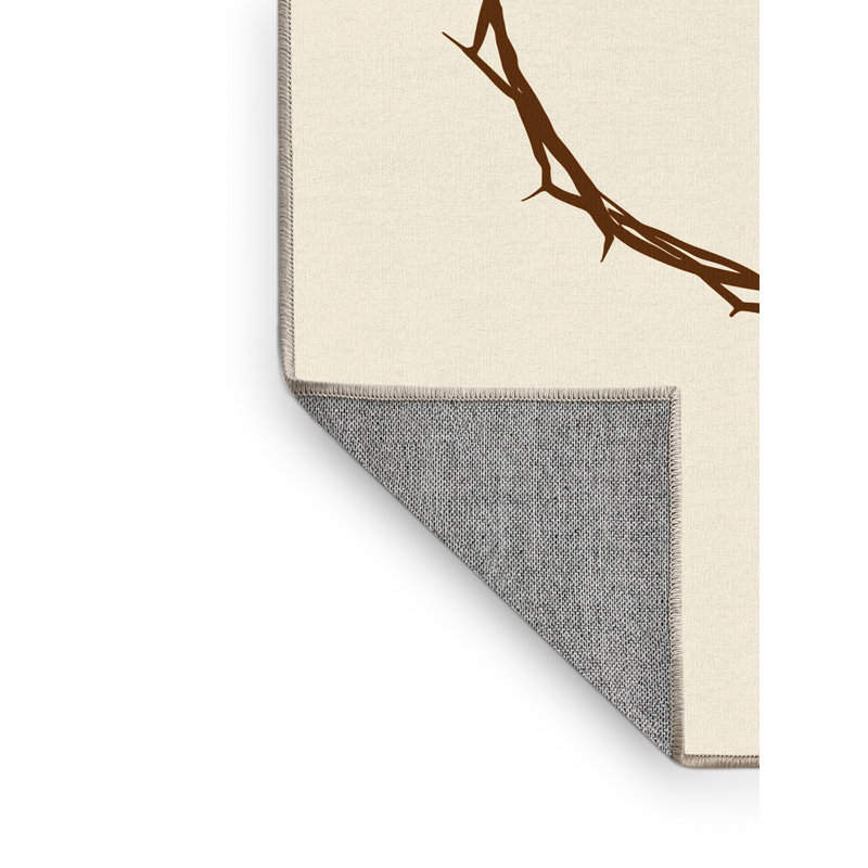 Tapis minimaliste beige lavable à la machine Bartow, 2 pi x 3 pi