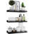 Floating Shelves With Metal Guardrail, Shelves For Wall Decor Set Of 3, Wall Shelves For Bedroom, Bathroom, Kitchen, Living Room, Plants, Picture Frames, Art-337339607-337339609