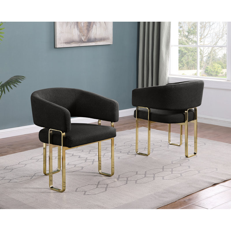 Chaises d'appoint Teddy, Doré, Noir