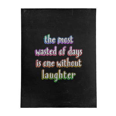 Tapis en chenille de polyester de style tableau noir Quotes Laughter