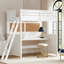 Lit mezzanine simple en bois massif Arabella avec bureau intégré Arabella par Harriet Bee