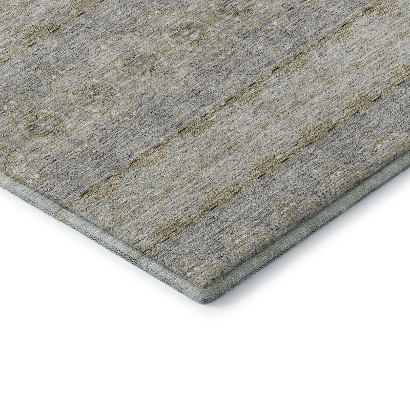 Premium Machine Washable Cerrito Silver Rug, Rectangle 5' x 7'6"