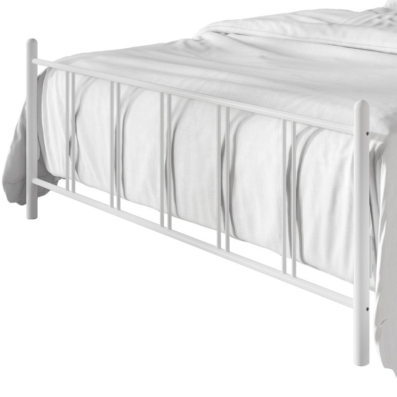 Grand lit plateforme en métal Decatur, Grand lit, Blanc