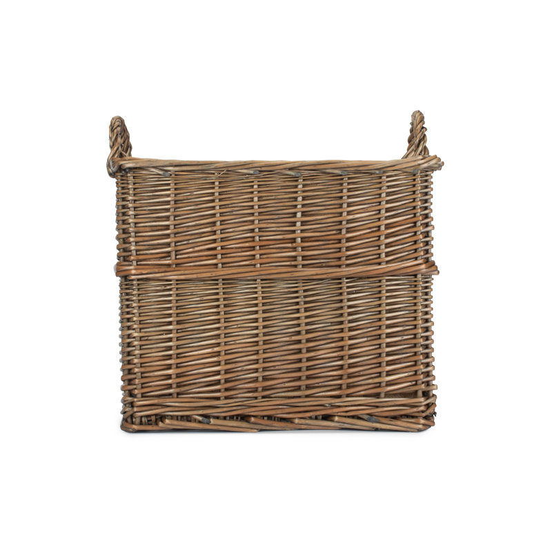 Wicker Lined Log Storage Basket, 43cm H x 35cm W x 46cm D