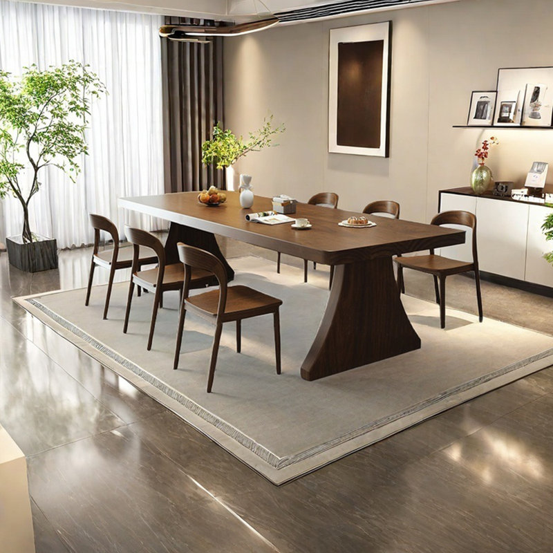 Solid wood walnut dining table set