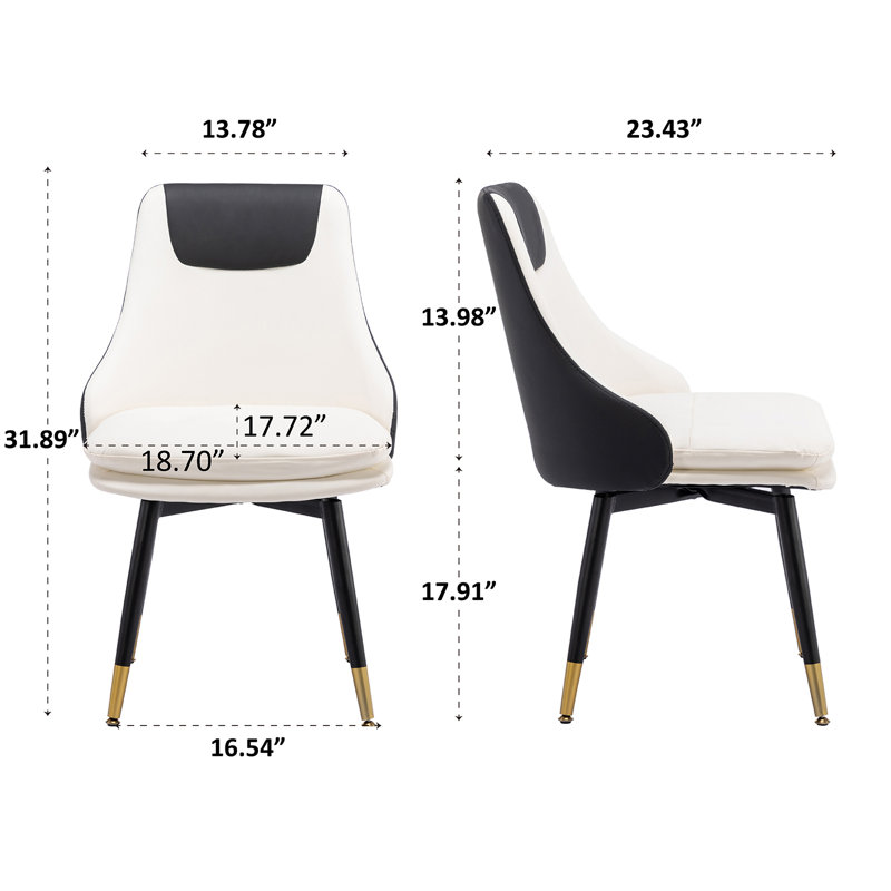 Yaden Tufted Swivel Upholstered Dining Chair, White