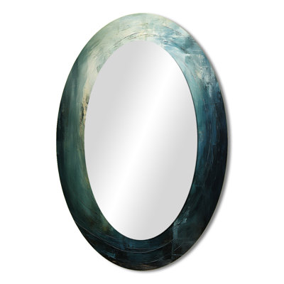 Stromy Abstract Vortex - Abstract Oval Decorative Mirror On Metal