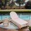 Chaise longue d'extérieur avec table d'appoint tissée, structure en bois d'acacia et en fer-1094251502