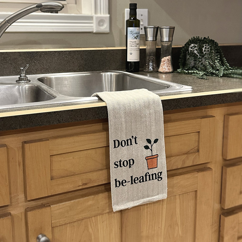 Tierra Garden Tea Towel Two Pack - Don't Stop Be-Leafing and Everyone Romaine Calm
