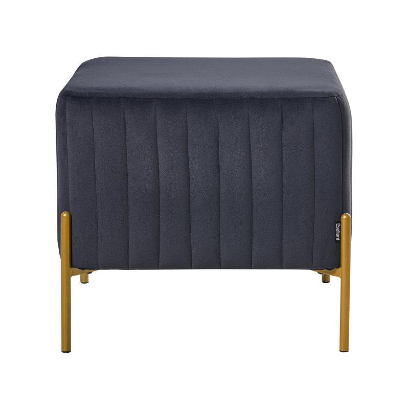 Footstool Benzant Velvet, Black
