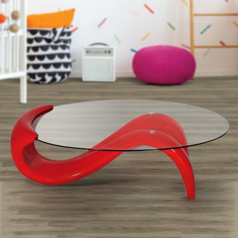 Table basse avec rangement Carrigan, Rouge