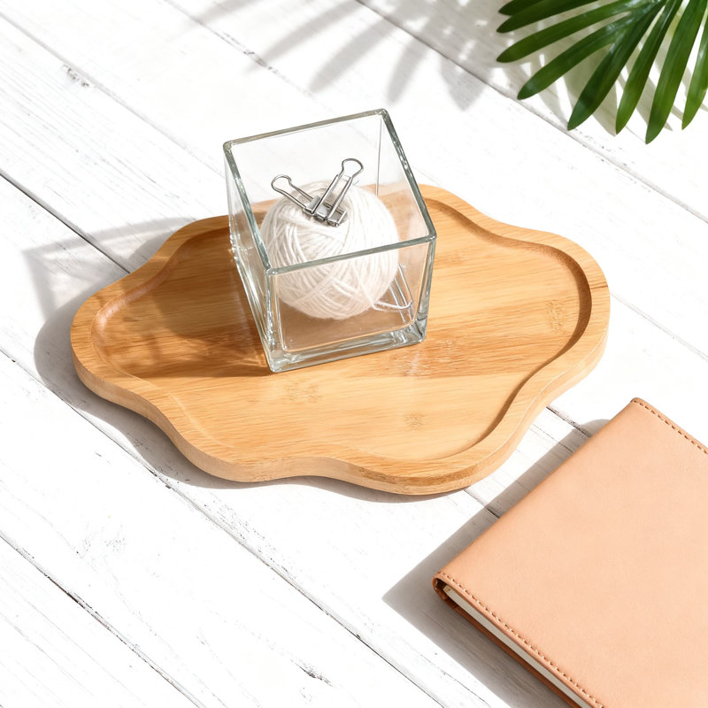 Plateau en bois en forme de nuage pour la décoration intérieure, plat à bijoux rustique et organisateur pour bougies, parfums et bibelots sur table basse et coiffeuse