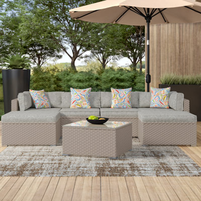 Rhinegeist 6 - Person Patio Conversation Sets with Cushions