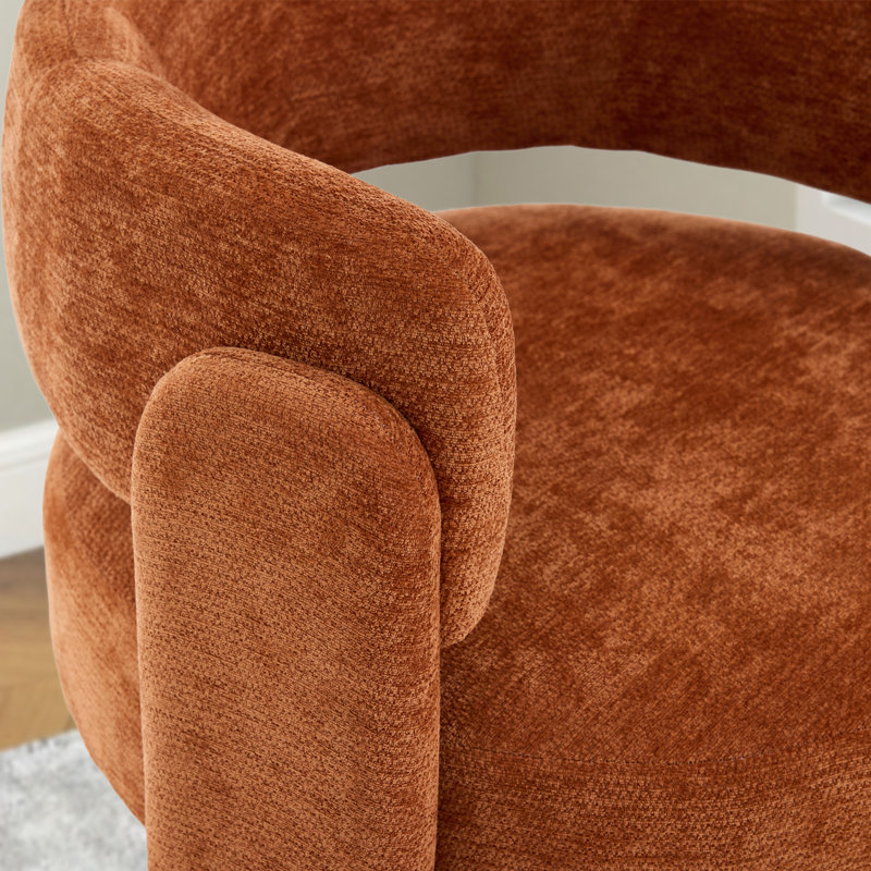 Fauteuil d'appoint en chenille 32,68 po, Orange