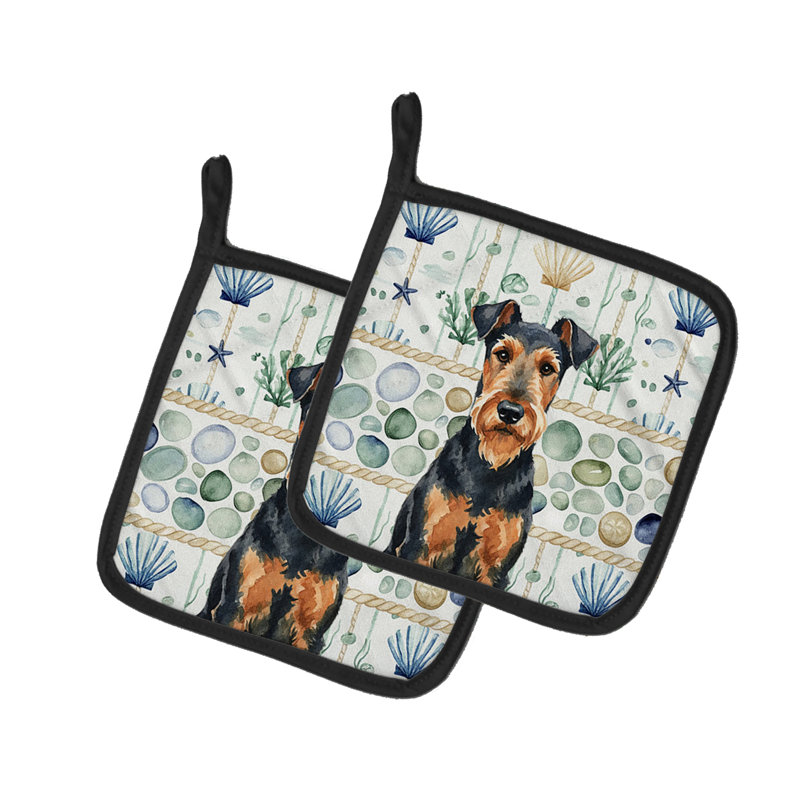 Paire de poignées Airedale Terrier