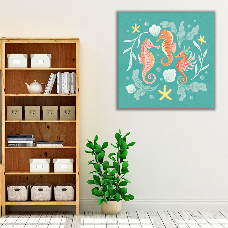 Under the Sea V - reproduction d'art sur toile, H 16 po x l 16 po