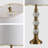Crystal Table Lamp with Natural White Linen Shade, Vintage Rustic