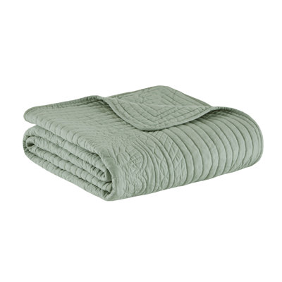 Jeté matelassé surdimensionné 60 x 72 po avec bords festonnés Journey Seafoam