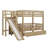 Twin Over Twin Bunk Bed With Staircase And Slide, Solid Wood Bunk Bed With Storage Drawers For Kids, No Box Spring Needed-1823453403
