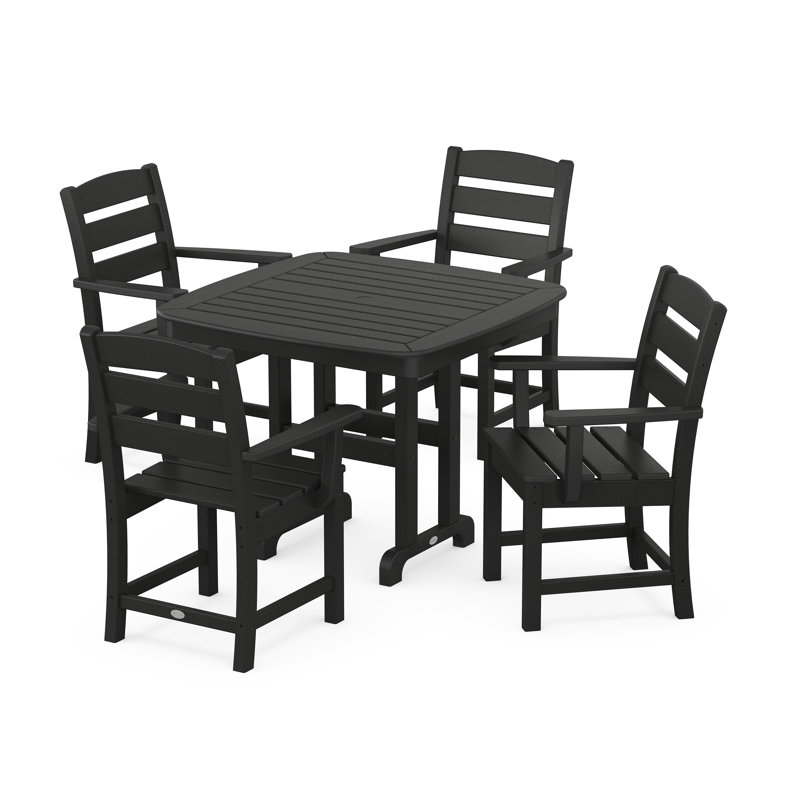 Lakeside 5-Piece Dining Set, Black