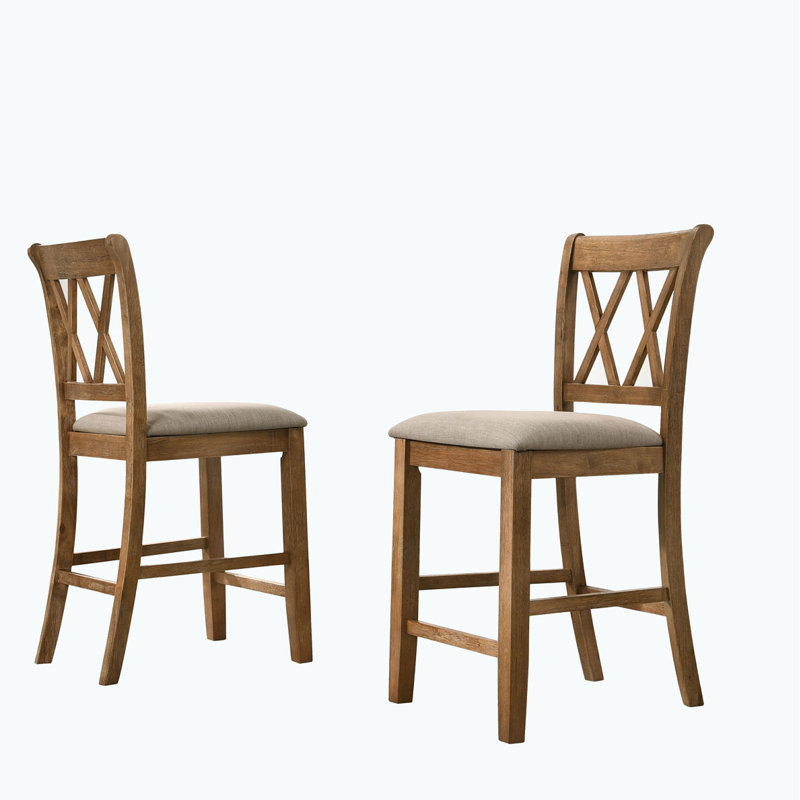 Upholstered Counter Height Barstools, Set of 2