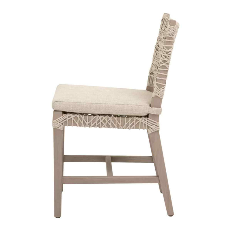 Chaise de salle à manger d'extérieur en tissu Costa Oléfine 2 pièces