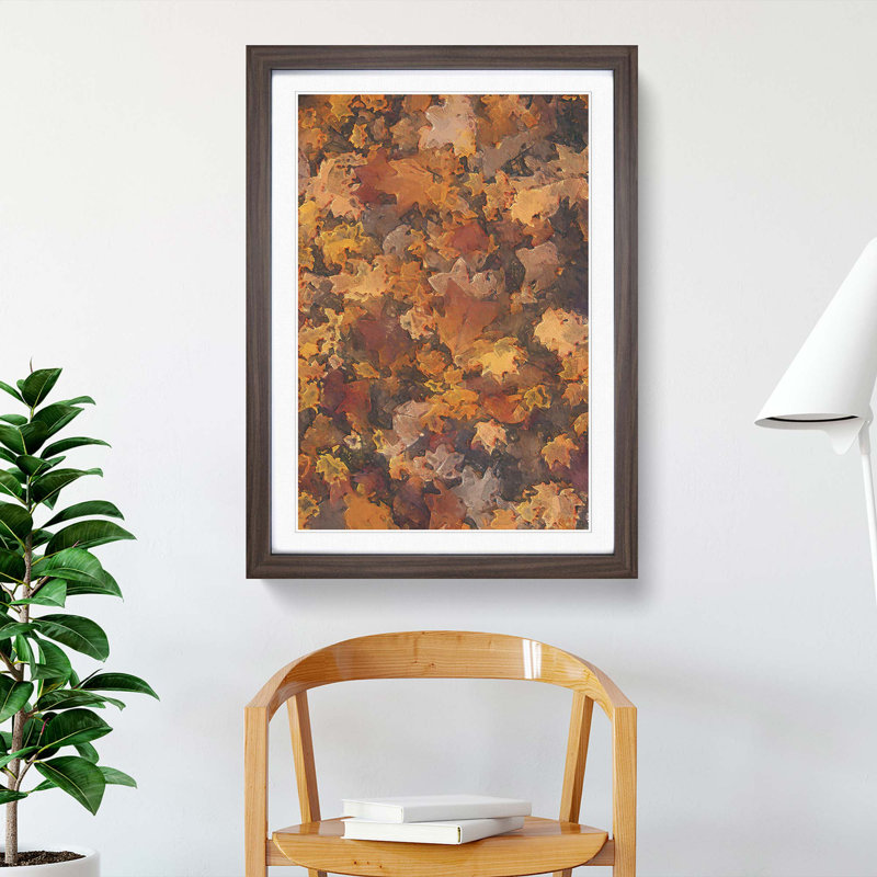 Fallen Leaves - Picture Frame Graphic Art Print, Walnut, 76cm H x 50cm W x 2cm D