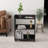 Small Bookshelf and Bookcase, 3 Tier Wood Nightstand with Wheels,Black